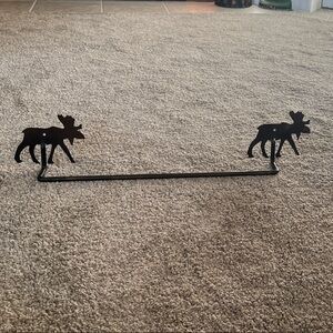 Black/Dk Brown Metal Moose Wall Decor